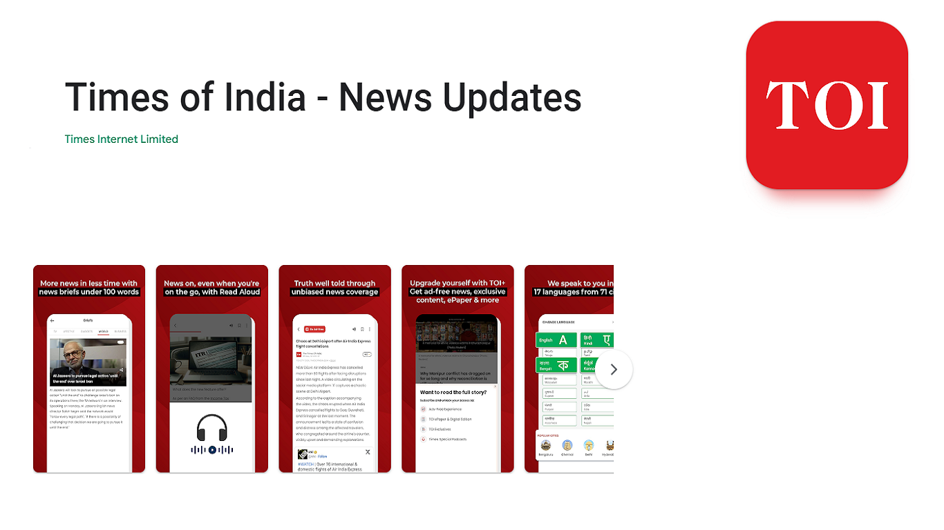 Times Of India (TOI) Best News App In India For IOS And Android